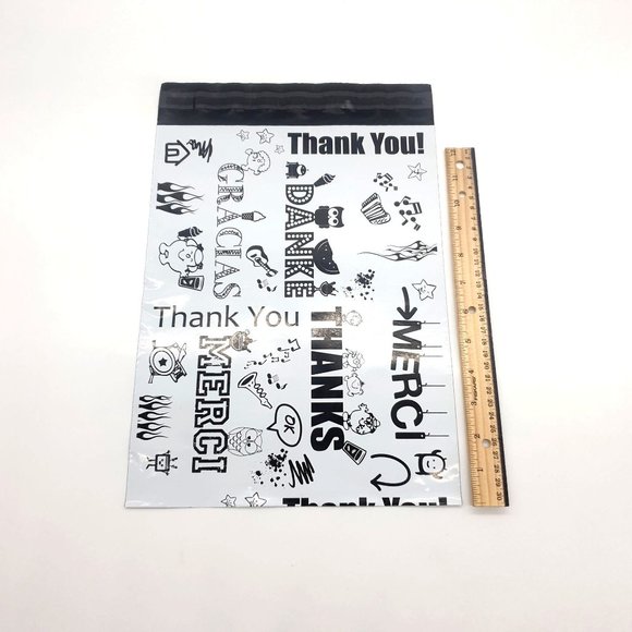 Thank You 10 x 13 Poly Mailers Printed Bags For Mailing Shipping 25 Pack - Picture 3 of 3